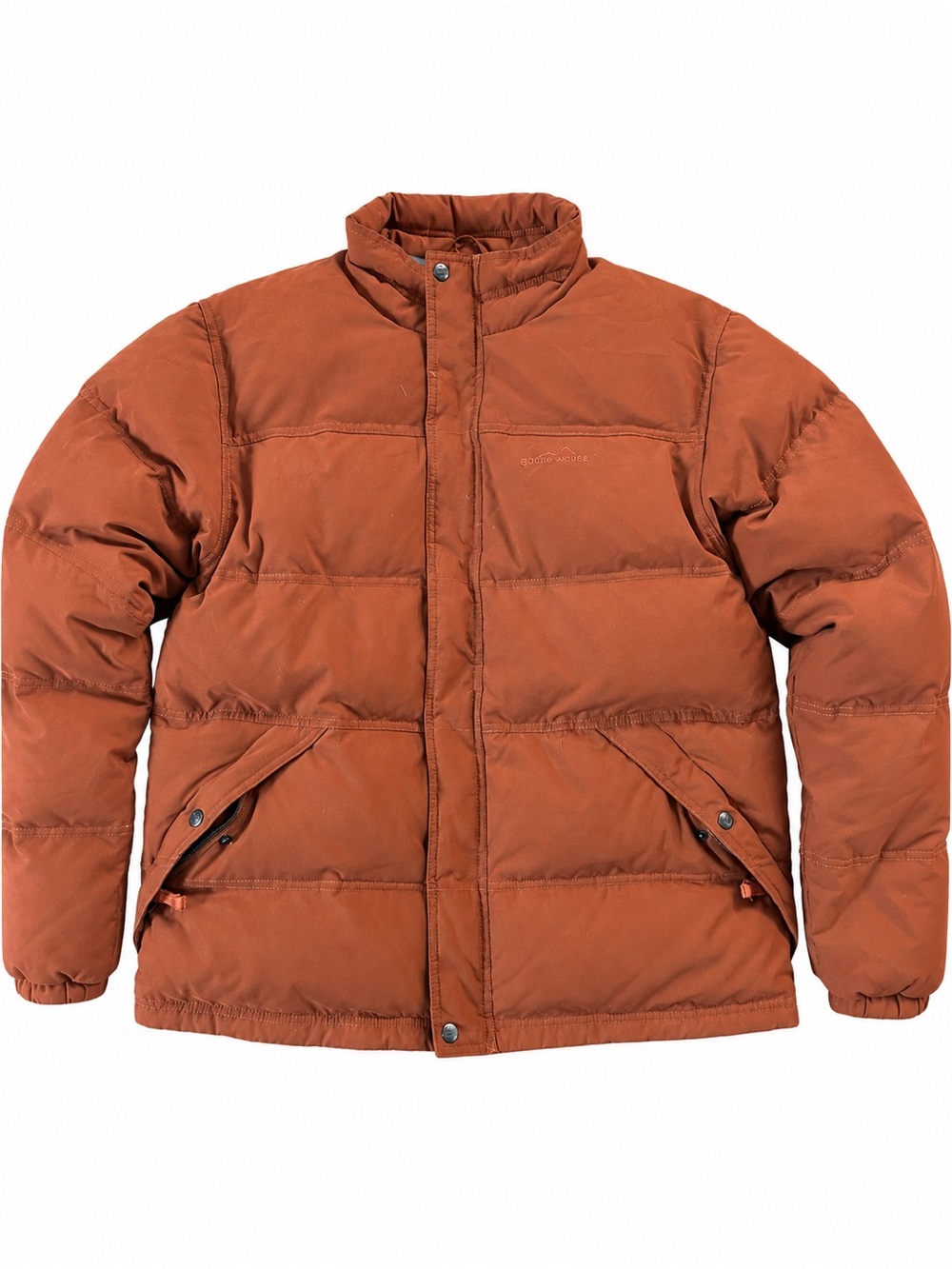 Eddie Bauer Men's Orange Rust Quilted-Lined Puffer Jacket